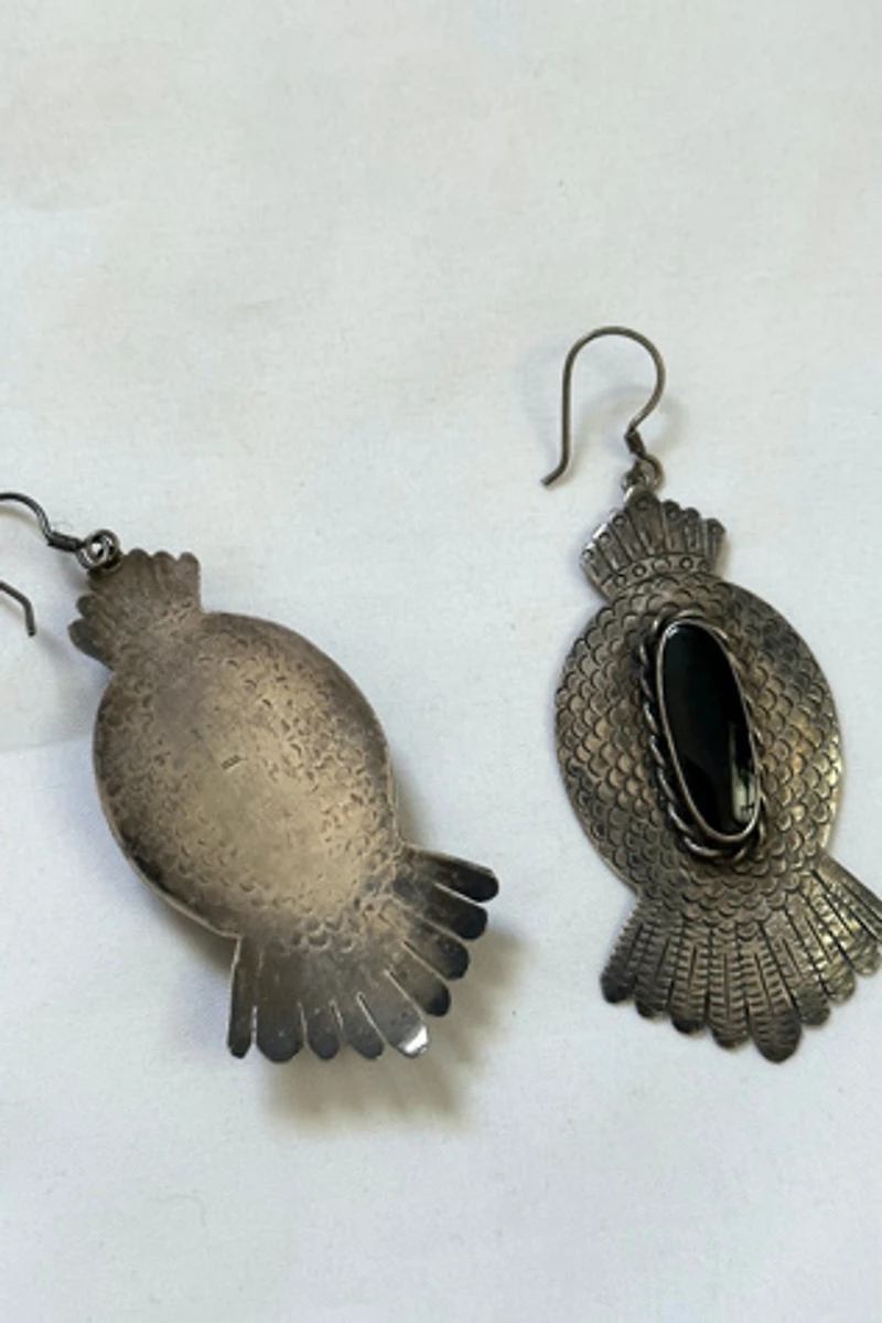 Sterling Silver Southwest Earrings with Black Stone Selected by Cherry