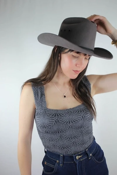 Vintage Grey Western Cowboy Hat Selected By Moons + Junes Vintage