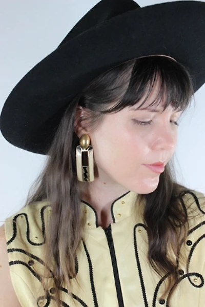 1980s Art Deco Statement Earrings Selected By Moons + Junes Vintage