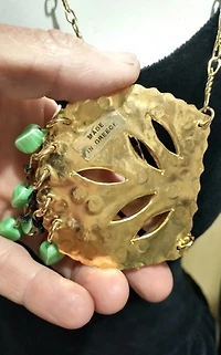 1970's Modernist Leaf Necklace Selected by Garbage Soup