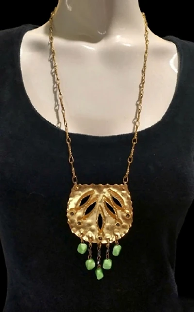 1970's Modernist Leaf Necklace Selected by Garbage Soup