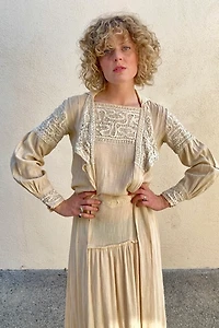 Victorian Crepe Raw Silk Dress Selected by The Curatorial Dept.