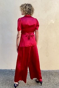 Antique Red Silk Pajama Set Selected by The Curatorial Dept.