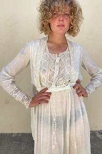 Victorian White Dress with Cape Selected by The Curatorial Dept.