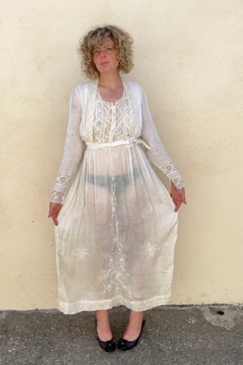 Victorian White Dress with Cape Selected by The Curatorial Dept.