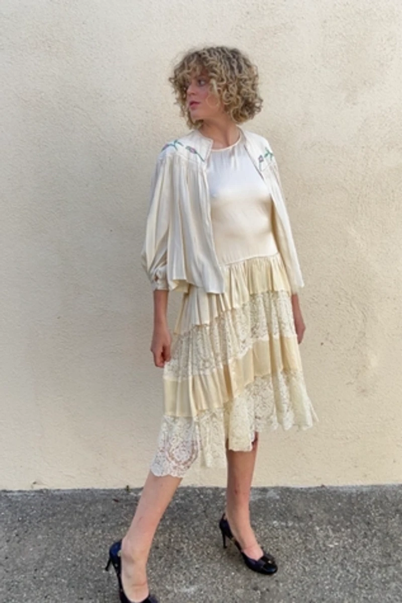 Victorian Cream Lace Dress Selected by The Curatorial Dept.