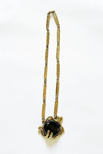 Vintage Brutalist Onyx Necklace Selected by FernMercantile