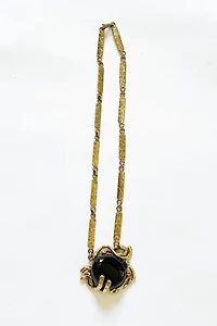 Vintage Brutalist Onyx Necklace Selected by FernMercantile