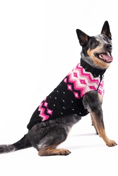 Chilly Dog Artic Pink Wool Fairisle Sweater