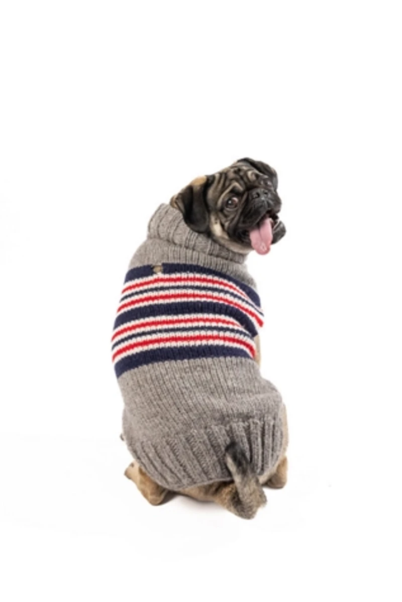XXS Chilly Dog Charlie Stripe Dog Sweater