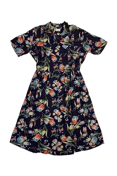 1980s Vintage ESPRIT Floral Rayon Dress Selected by BusyLady Baca & The Goods