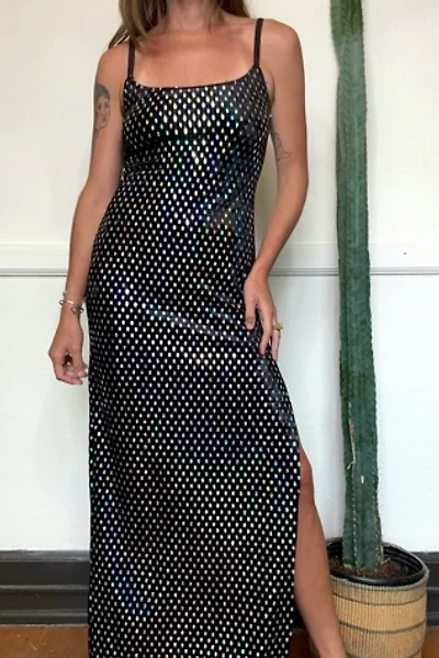 1990s Iridescent Black Velvet Maxi Dress Selected by Grievous Angel Vintage