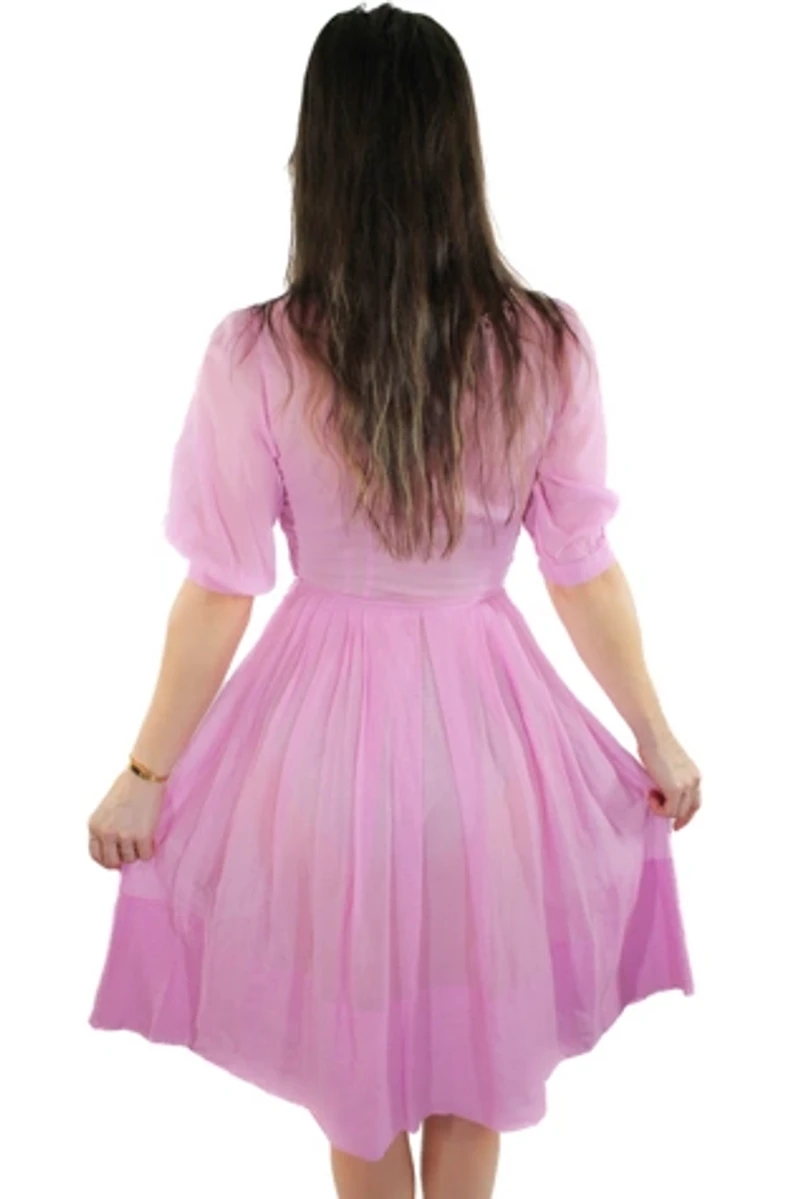 1940s Pastel Pink Midi Dress Selected By Moons + Junes Vintage