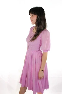 1940s Pastel Pink Midi Dress Selected By Moons + Junes Vintage