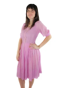 1940s Pastel Pink Midi Dress Selected By Moons + Junes Vintage