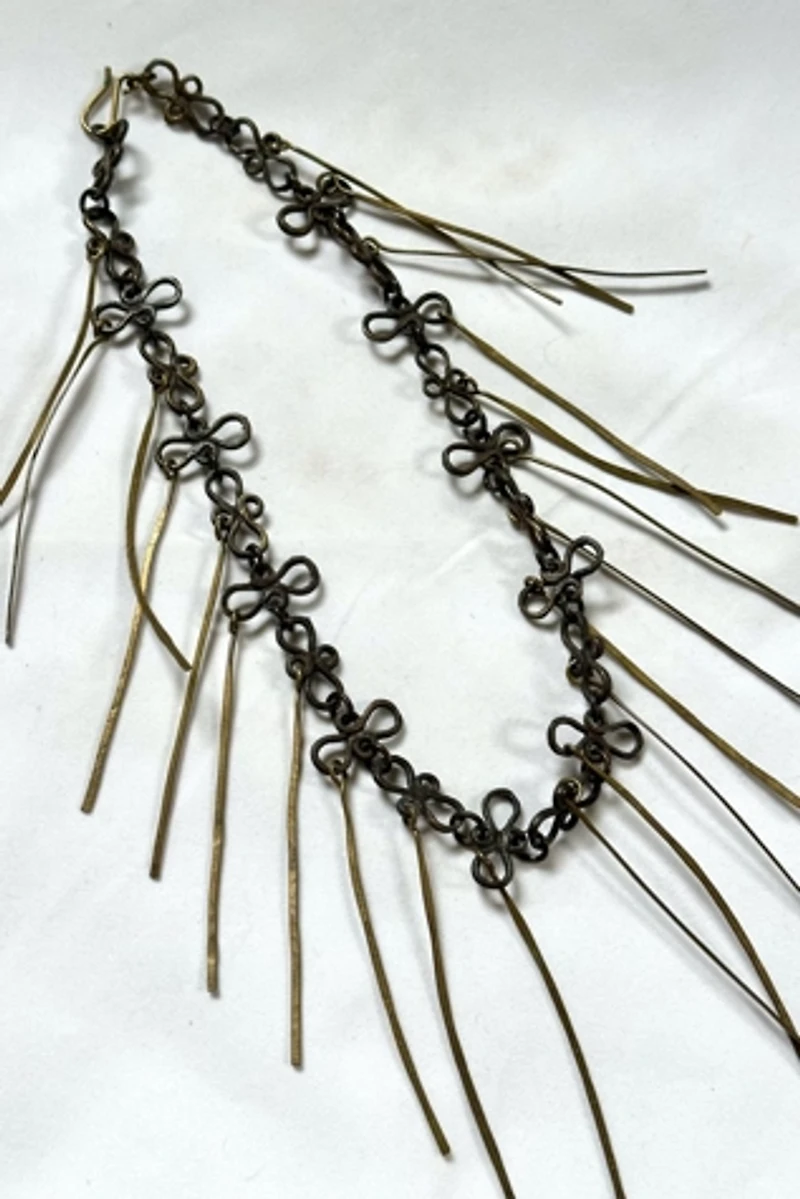 1960s Artisan Necklace with Brass Spines Selected by Cherry