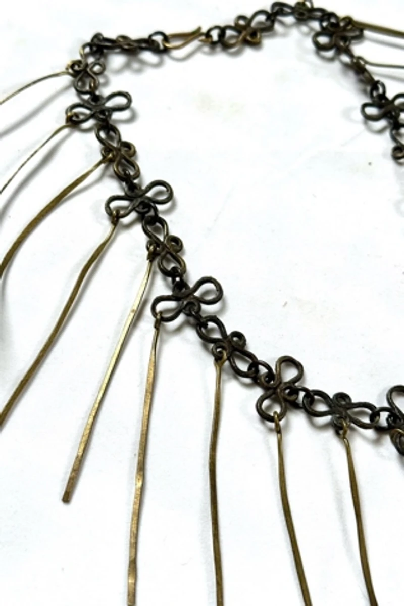 1960s Artisan Necklace with Brass Spines Selected by Cherry