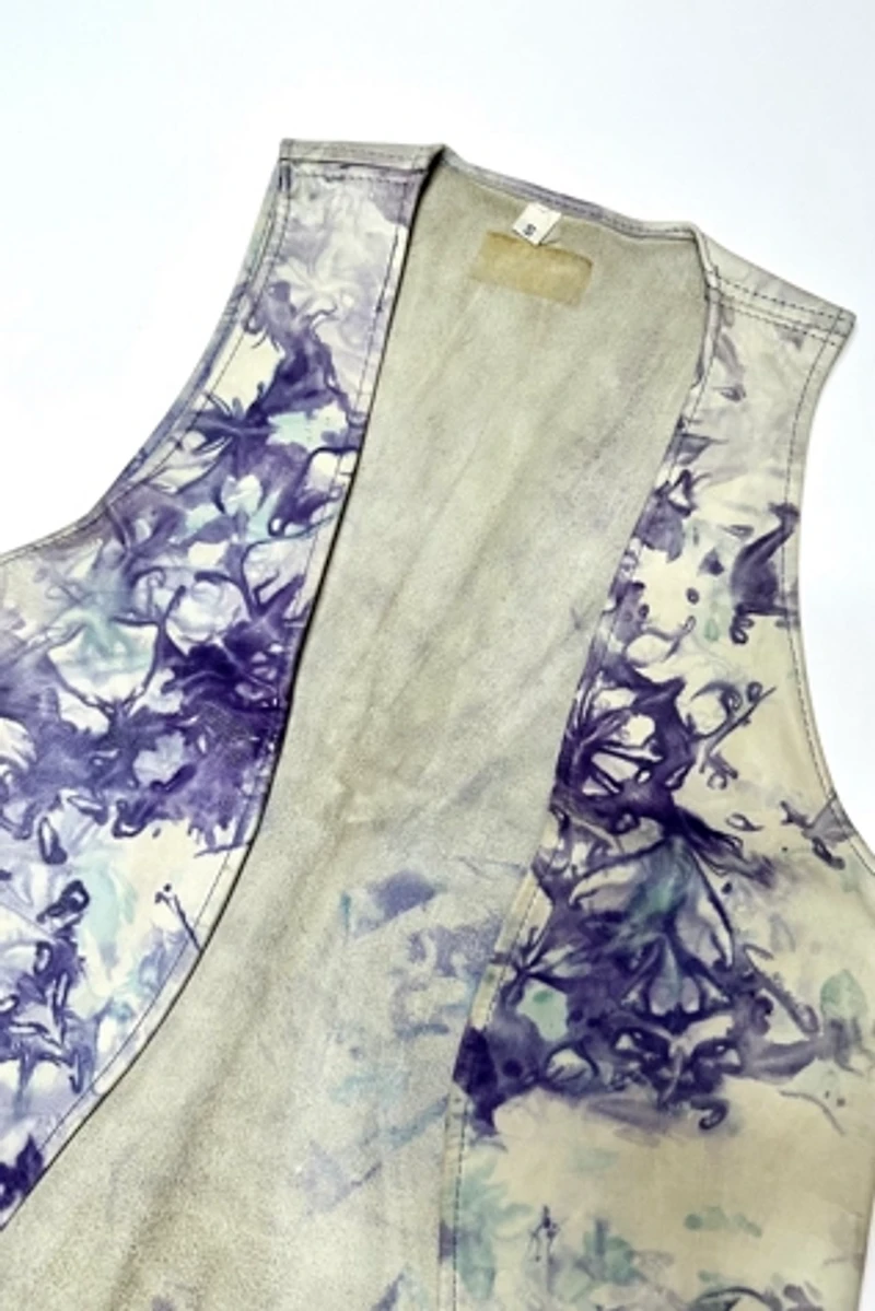 Deadstock 1960s Indigo Dyed Leather Vest Selected by Cherry