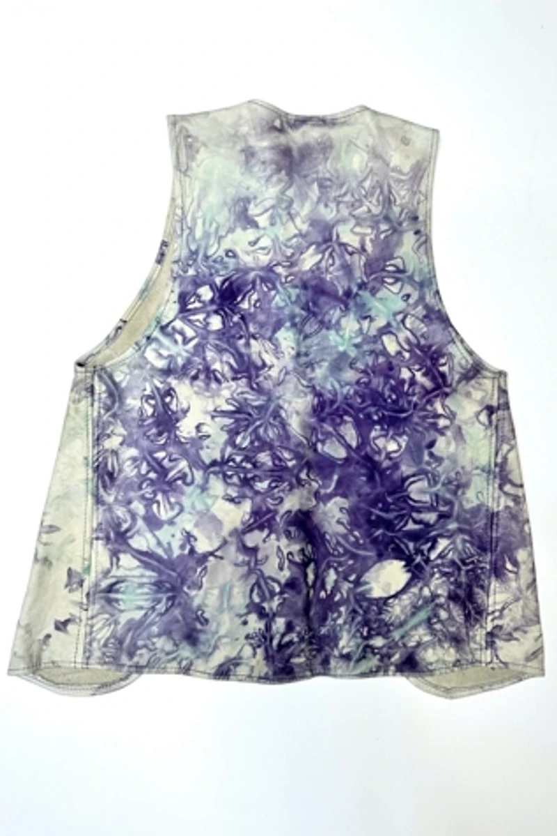 Deadstock 1960s Indigo Dyed Leather Vest Selected by Cherry