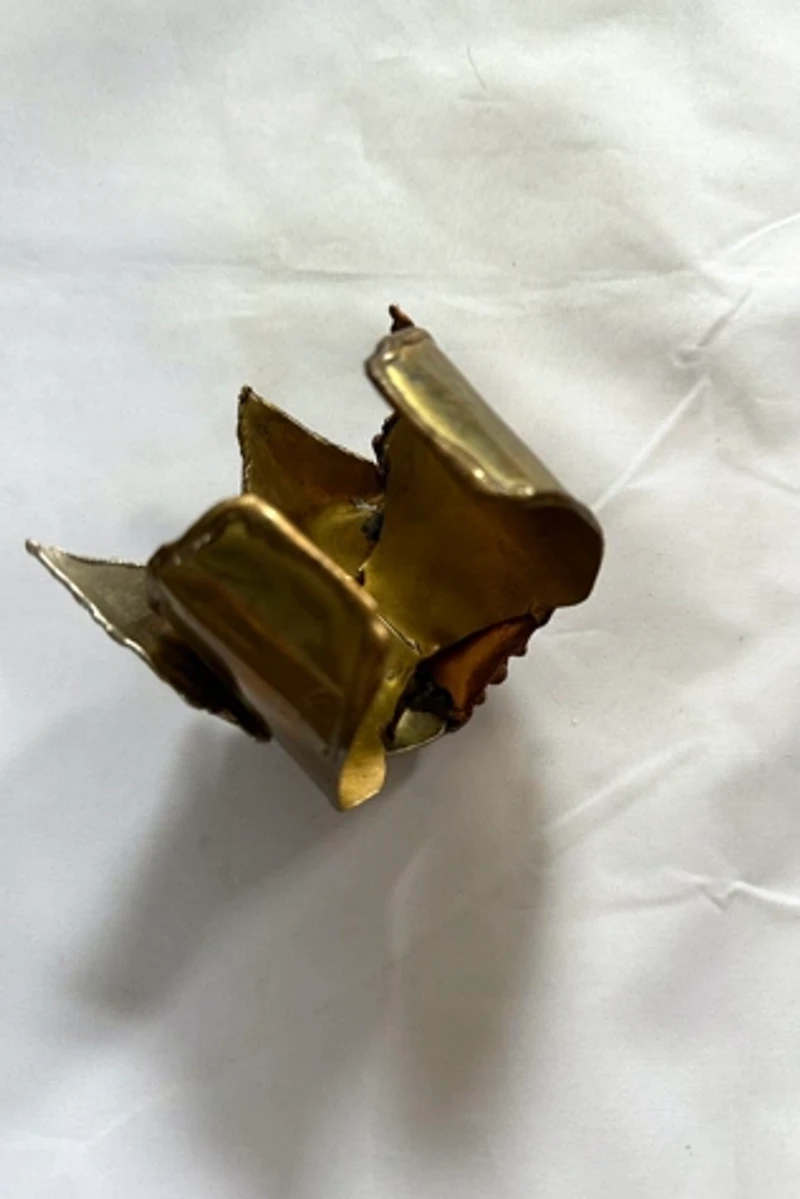 1980s Brutalist Mixed Metal Leaf Cuff Selected by Cherry