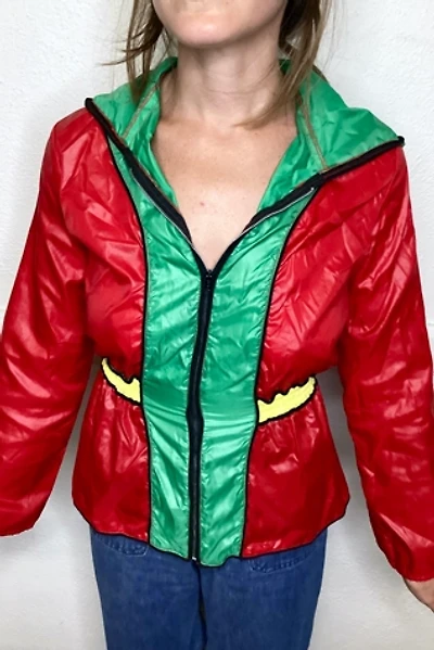 1970s Color Block Nylon Hood Windbreaker Selected by Cherry