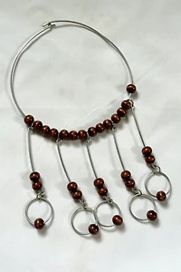 1960s Aluminum Choker with Wood Beads Selected by Cherry