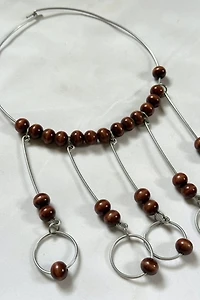 1960s Aluminum Choker with Wood Beads Selected by Cherry
