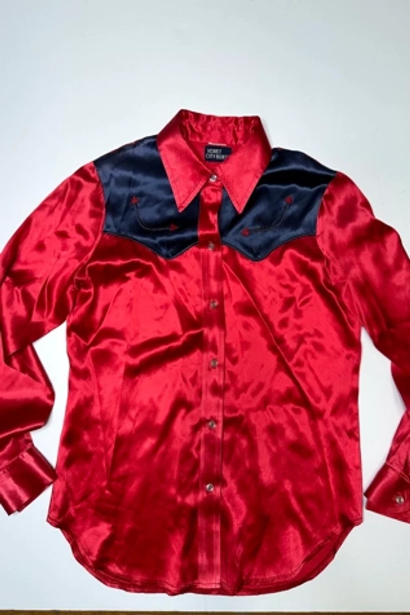 1970s Satin Western Shirt Selected by Cherry
