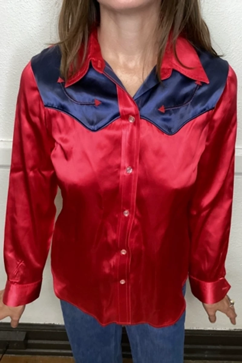1970s Satin Western Shirt Selected by Cherry