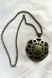 1960s Necklace with Silver and Stone Pendant Selected by Cherry