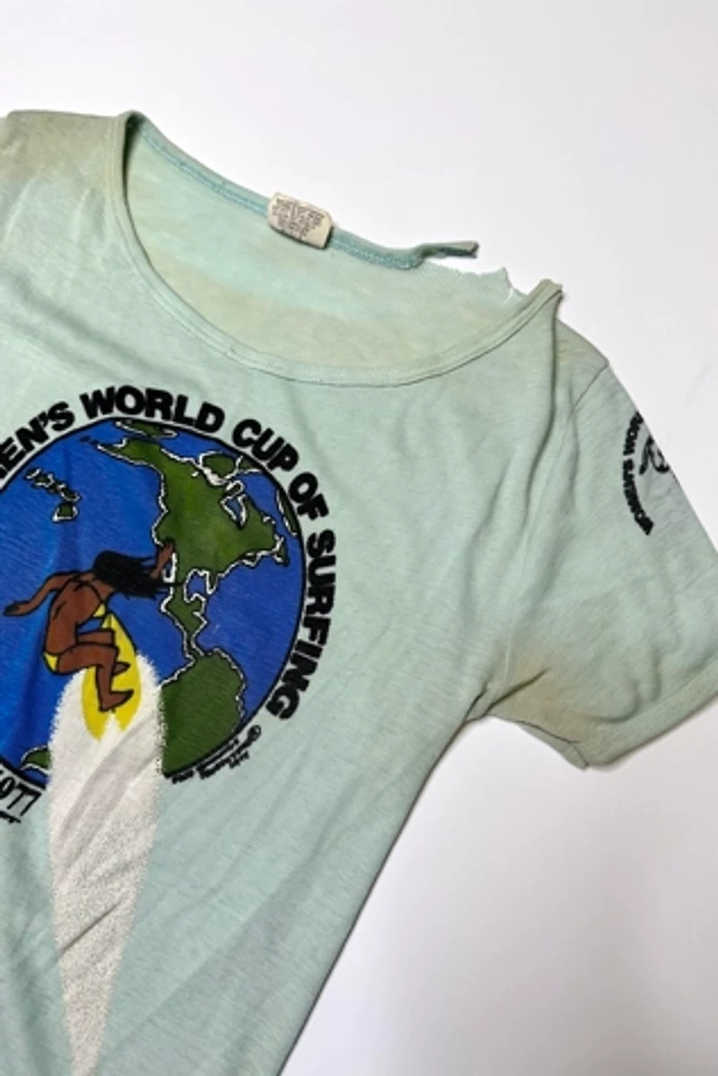 Thrashed 1977 Women's World Cup of Surfing Tee Selected by Cherry