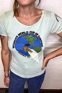 Thrashed 1977 Women's World Cup of Surfing Tee Selected by Cherry