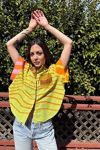 Color Blocked Top Designed Sewn & Selected by Personal Choice
