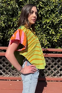 Color Blocked Top Designed Sewn & Selected by Personal Choice