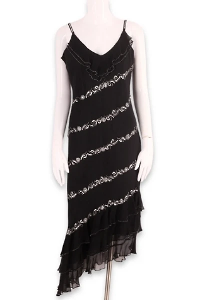 Y2K Silk Chiffon Bias Cut Slip Dress Selected By Ritual Vintage
