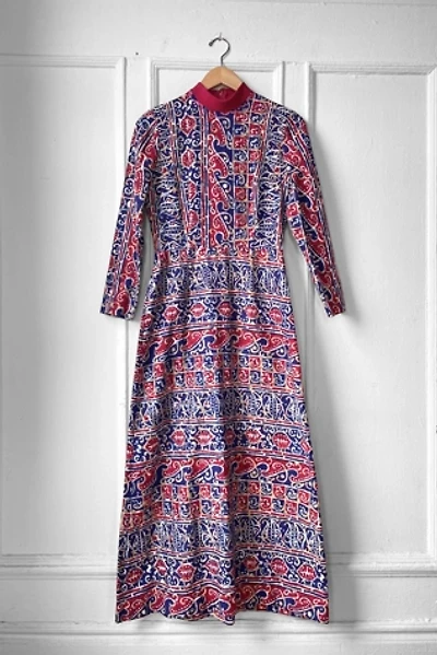 Vintage 60s Boho Batik Print Maxi Dress Selected by MARMALADE