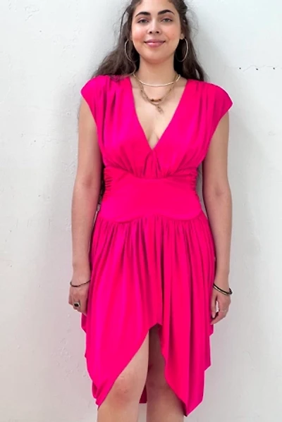 Vintage Magenta Rouched Dress Selected by Anna Corinna