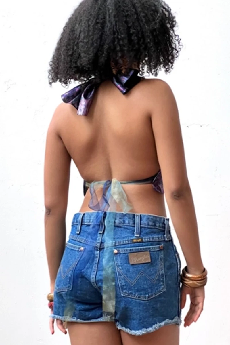 Anna Corinna Reworked Plum Halter Top