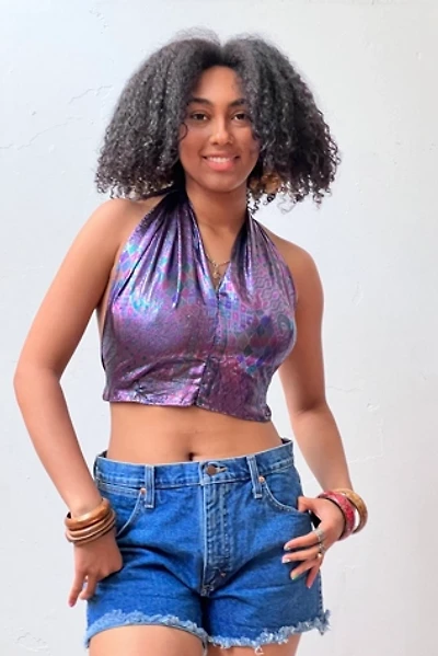 Anna Corinna Reworked Plum Halter Top