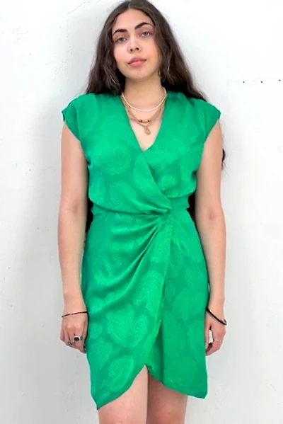 Vintage Emerald Green Paisley Silk Dress Selected by Anna Corinna