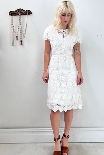 Vintage Blanco Crochet Dress Selected by Anna Corinna