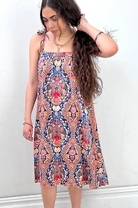 Anna Corinna Cobalt Flower Print Romper Dress
