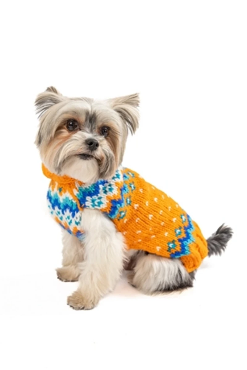 S Chilly Dog Artic Amber Fairisle Sweater