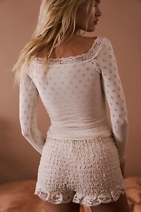 Eyelet Seamless Long Sleeve