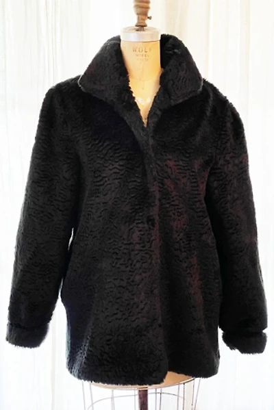 Vintage 1970's Faux Fur Black Jacket Selected by FernMercantile