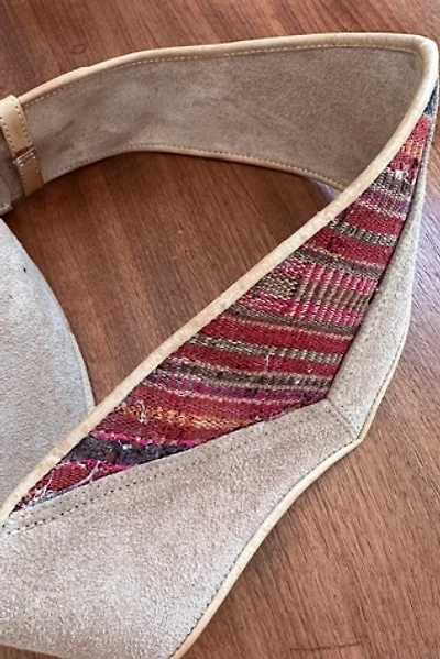 Vintage Tan Suede and Tapestry Belt Selected by KA.TL.AK