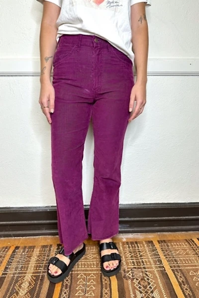 1960s Big E Levi Purple Corduroy Pants Selected by Grievous Angel Vintage