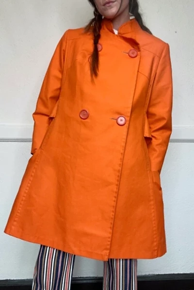 1960s Bright Orange Canvas Coat Selected by Grievous Angel Vintage