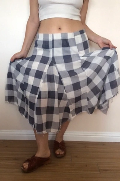 Vintage Blue Buffalo Plaid Full Skirt Selected by The Curatorial Dept.