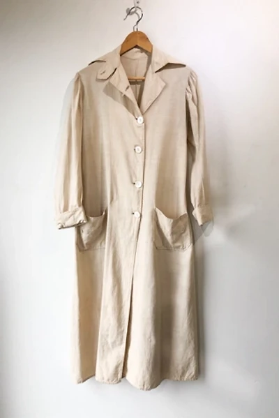 Vintage White Cotton Duster Coat Selected by The Curatorial Dept.